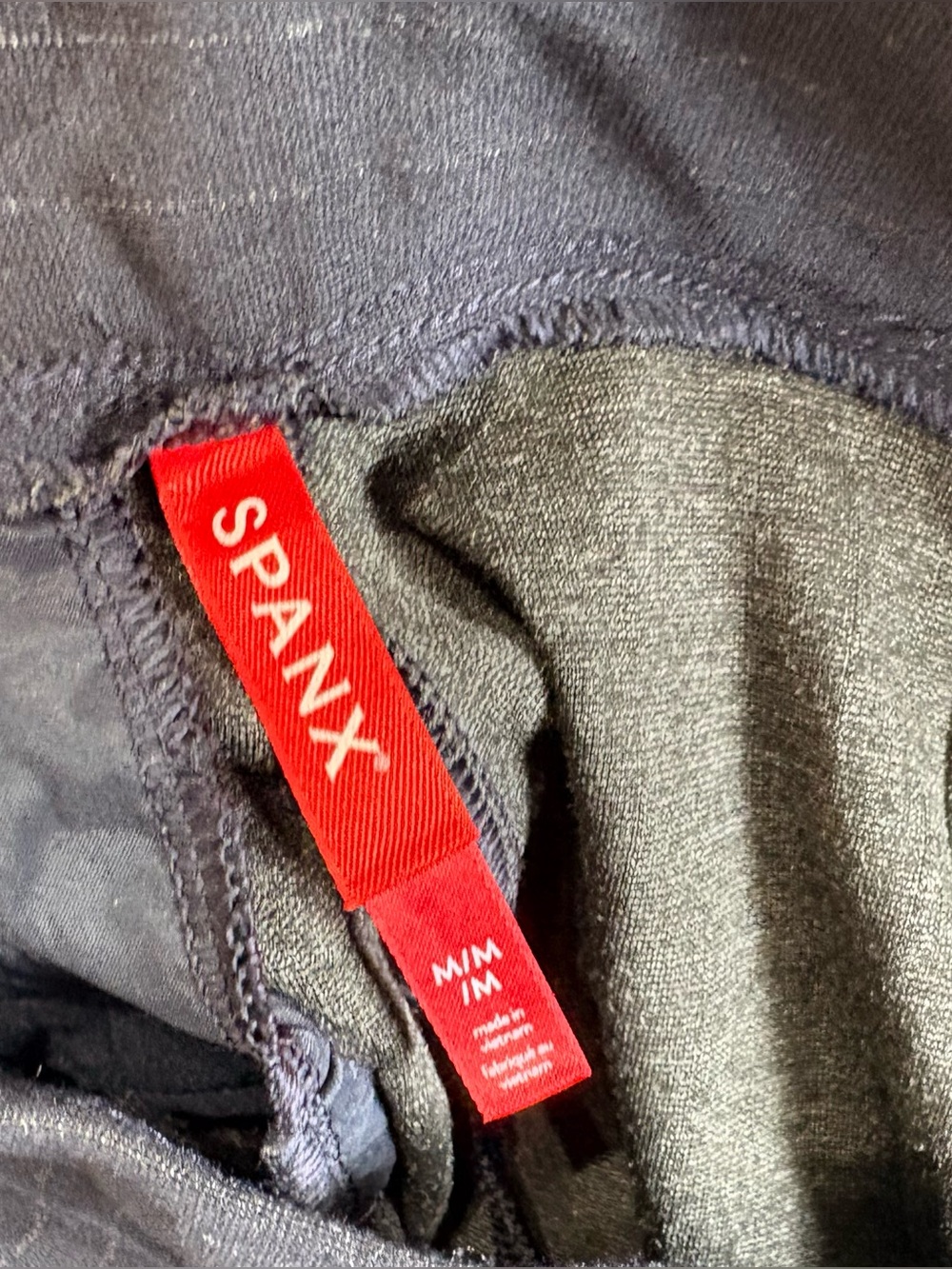 SPANX Supersmooth PerfectFit Navy Blue pinstripe Ponte Wide Leg Pants Medium - Picture 5 of 6